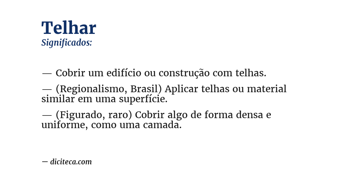 Significado de telhar