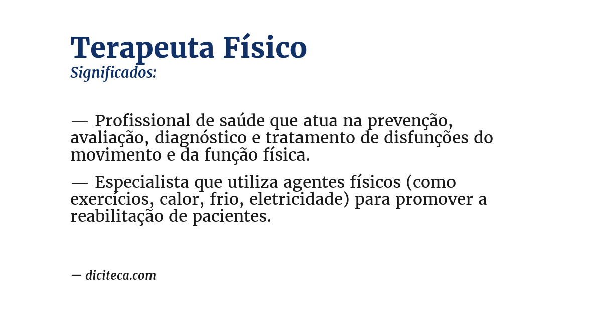 Significado de terapeuta físico