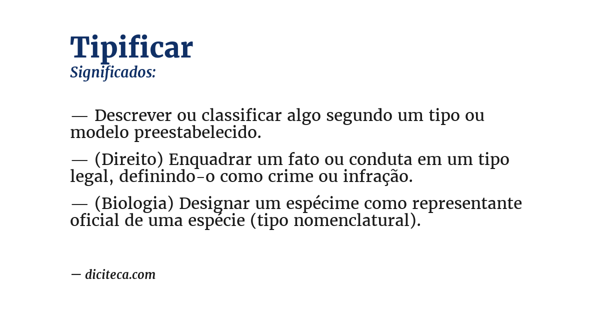 Significado de tipificar