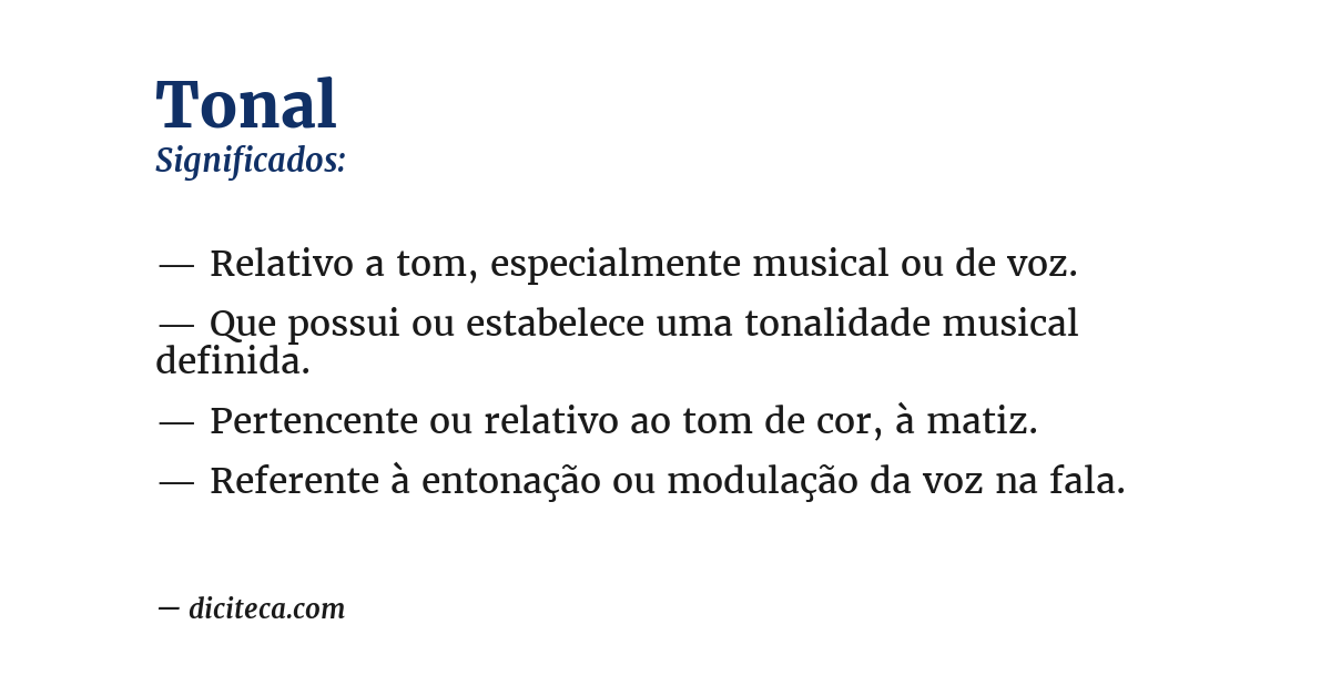 Significado de tonal