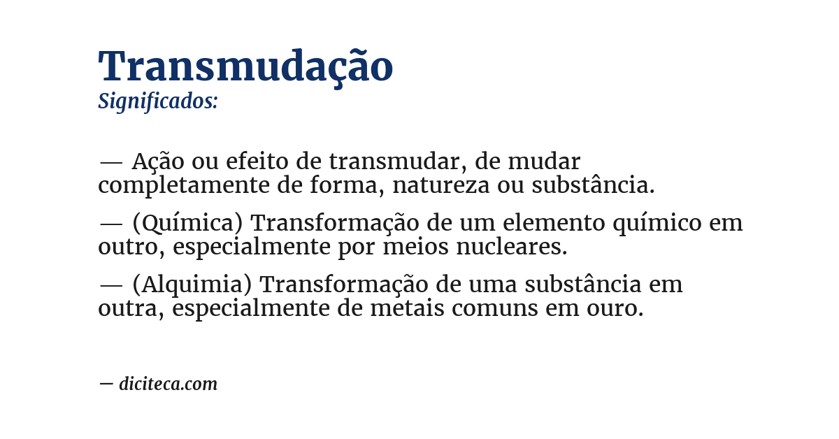 Significado de transmudação