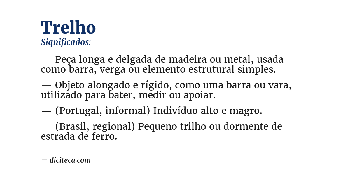 Significado de trelho