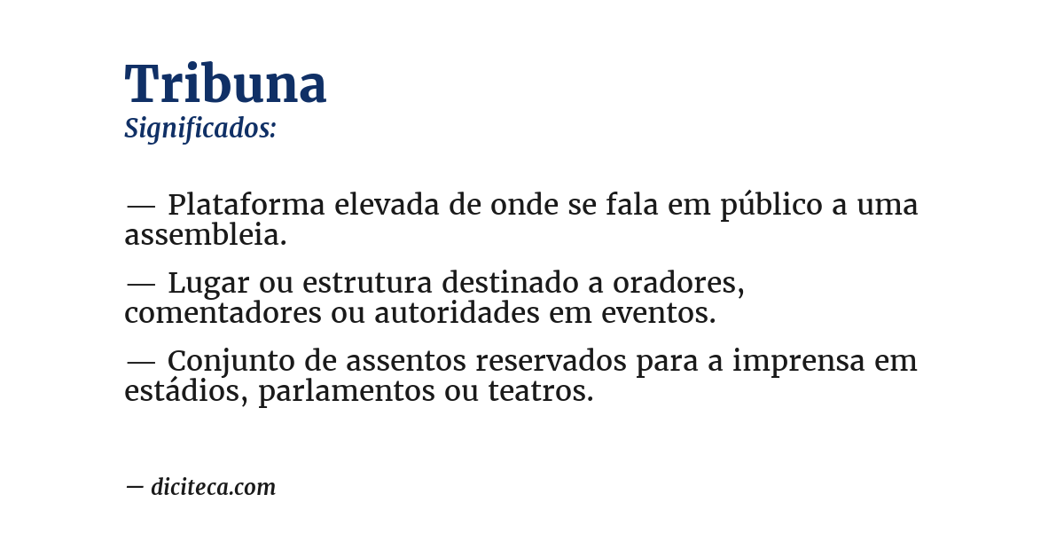 Significado de tribuna