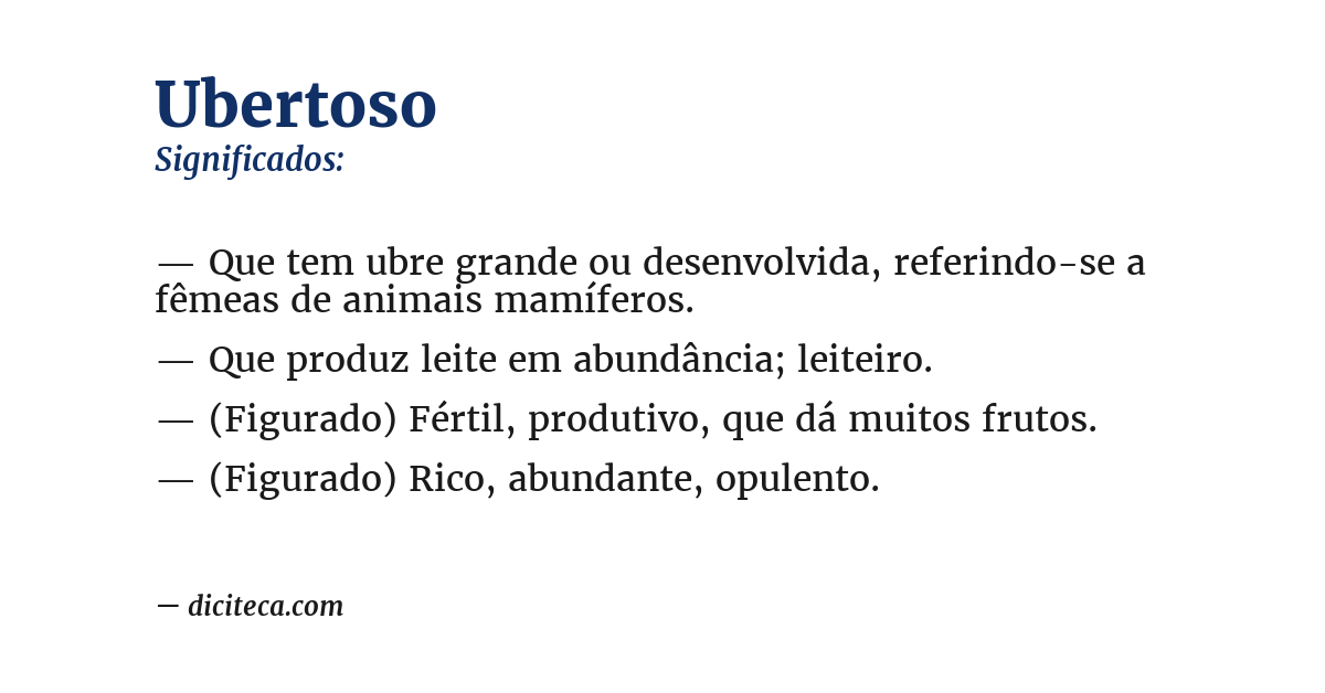 Significado de ubertoso