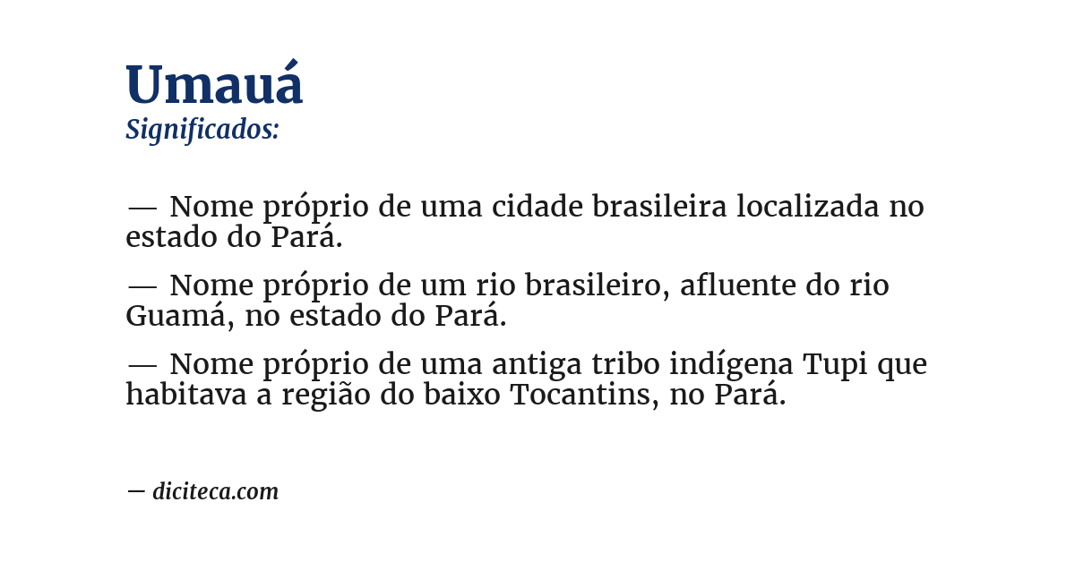 Significado de umauá