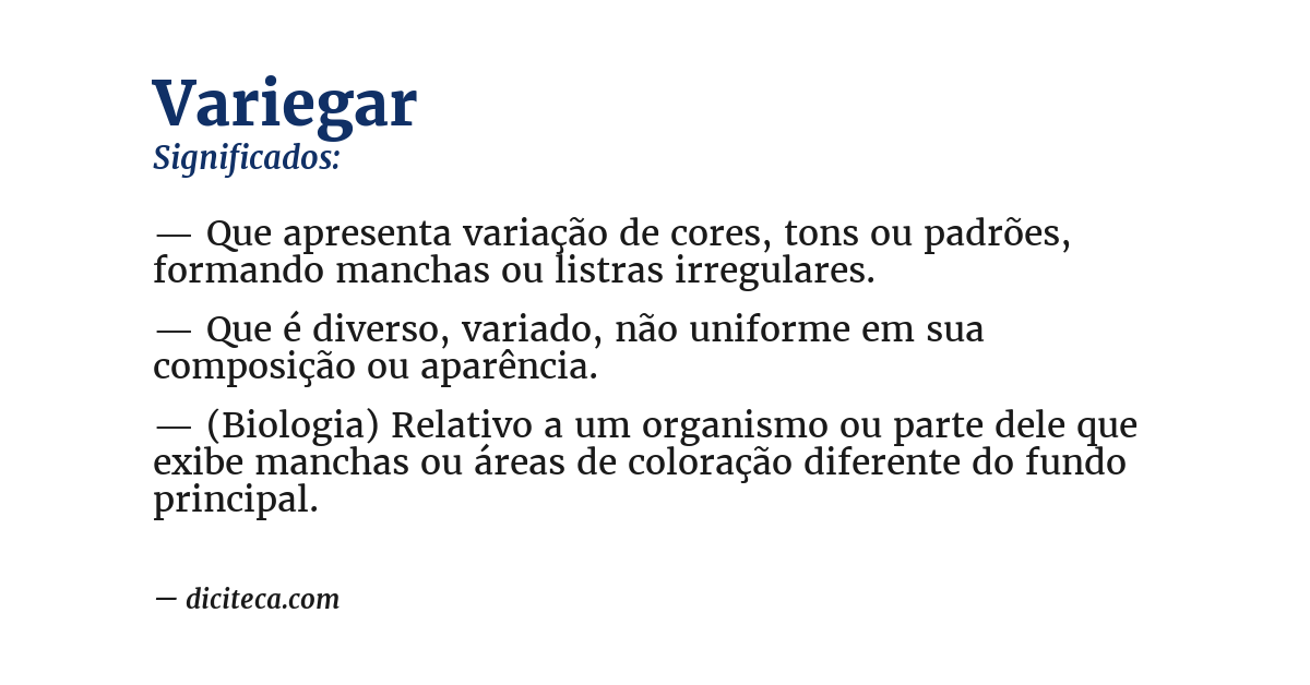 Significado de variegar