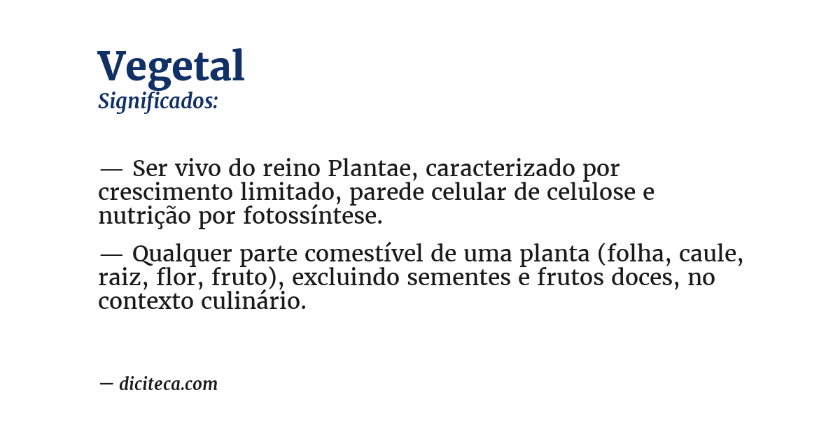 Significado de vegetal
