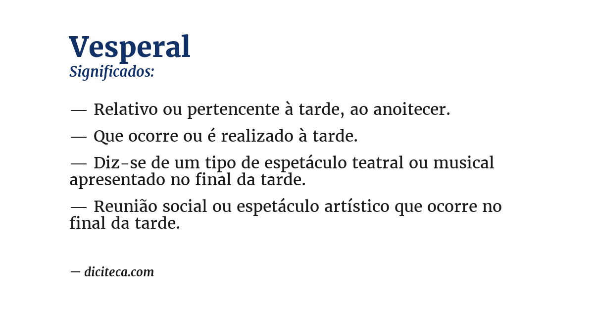 Significado de vesperal