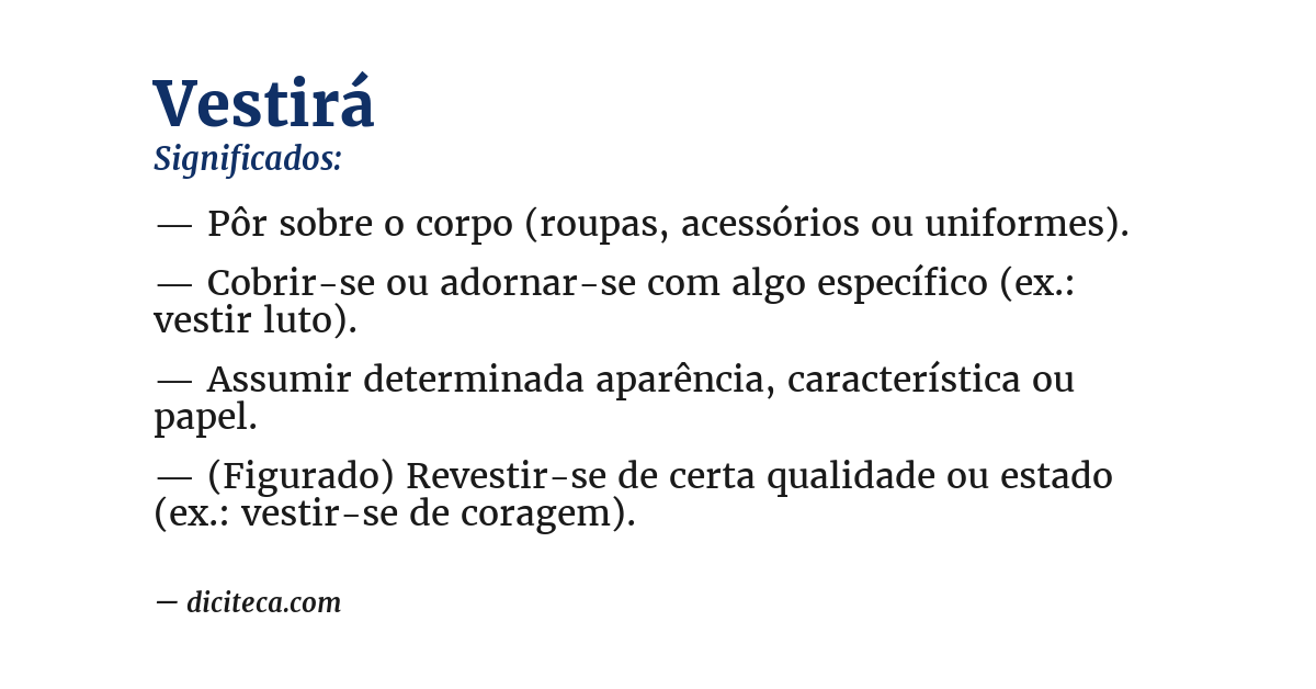 Significado de vestirá