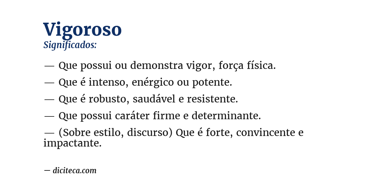 Significado de vigoroso