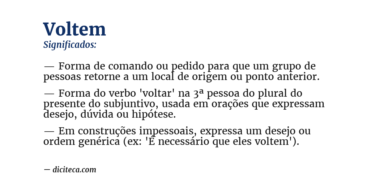 Significado de voltem