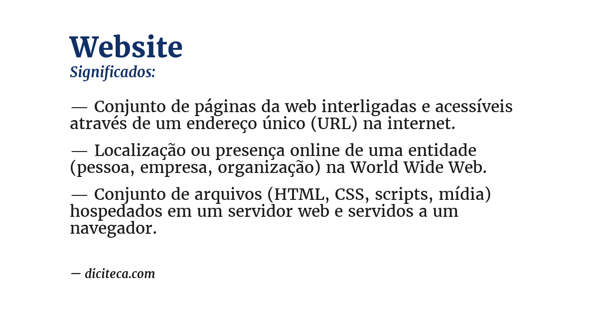Significado de website