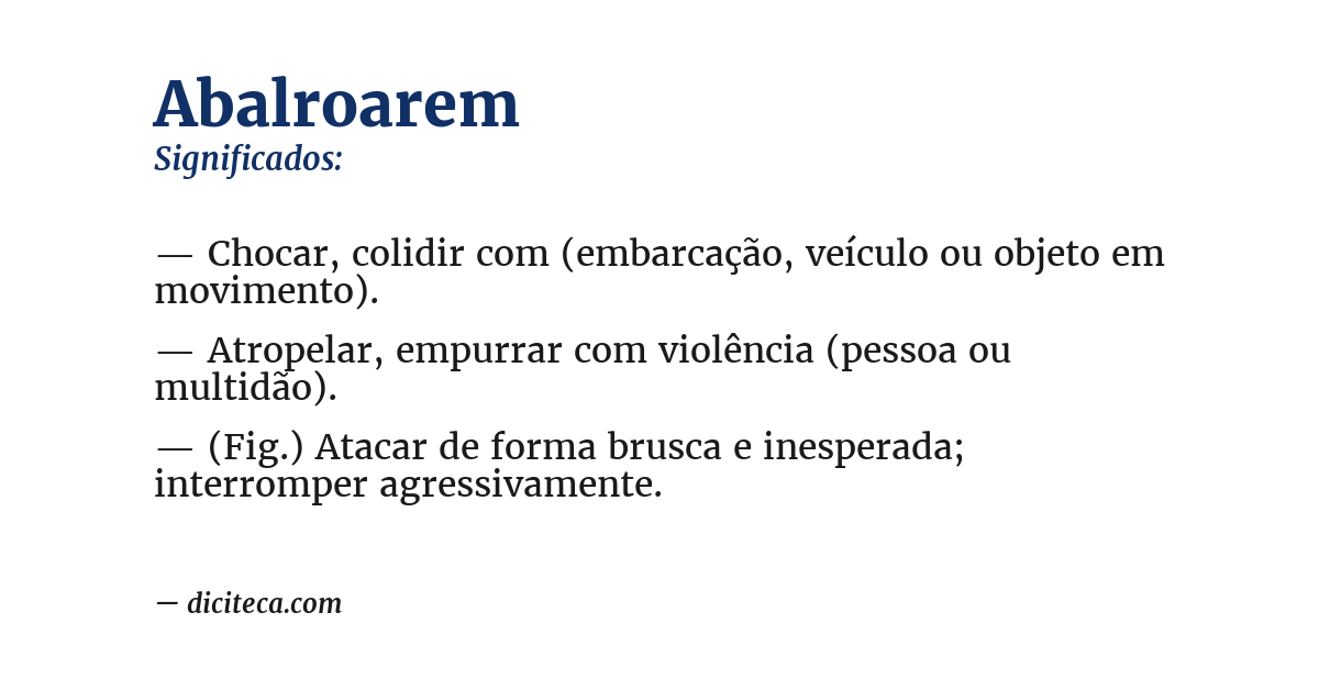 Significado de abalroarem