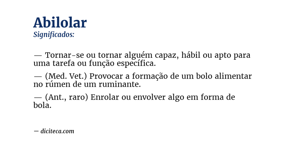 Significado de abilolar