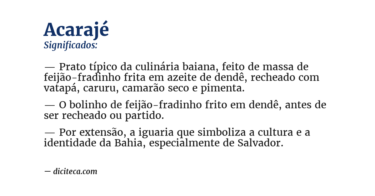 Significado de acarajé