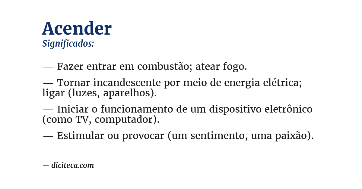 Significado de acender