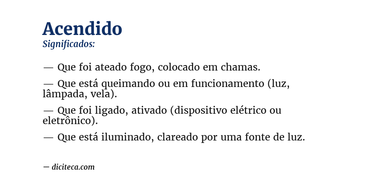 Significado de acendido