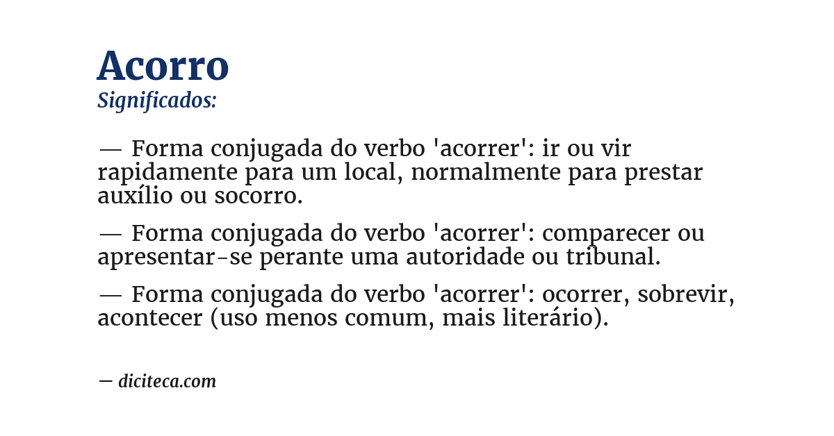 Significado de acorro