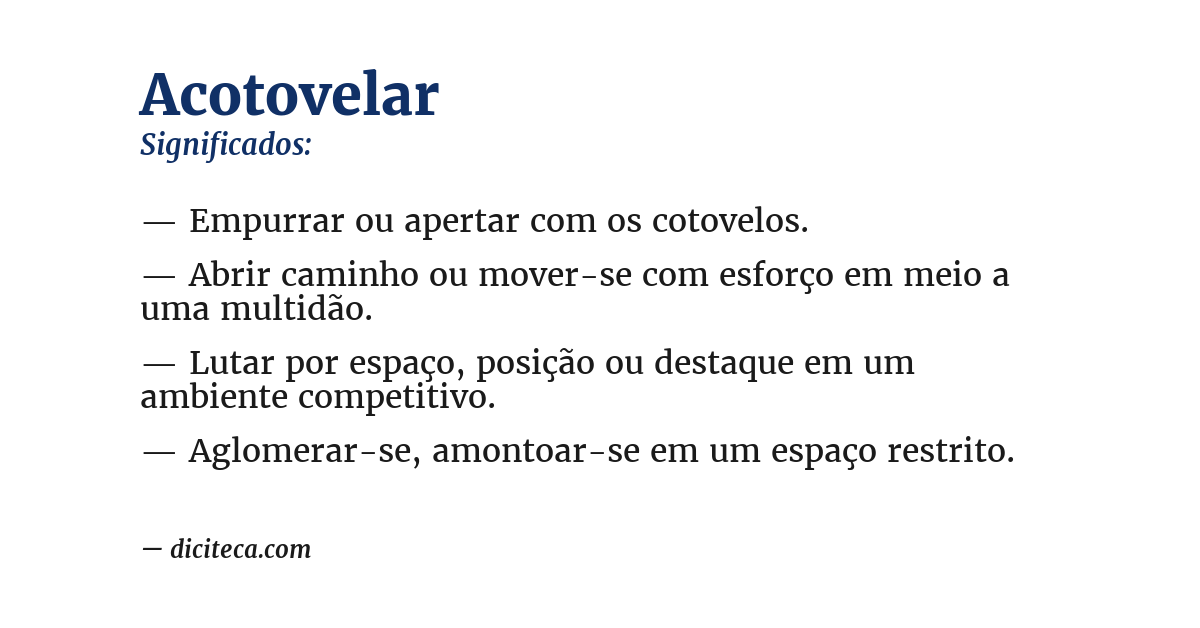 Significado de acotovelar