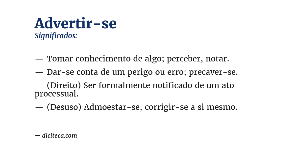 Significado de advertir-se