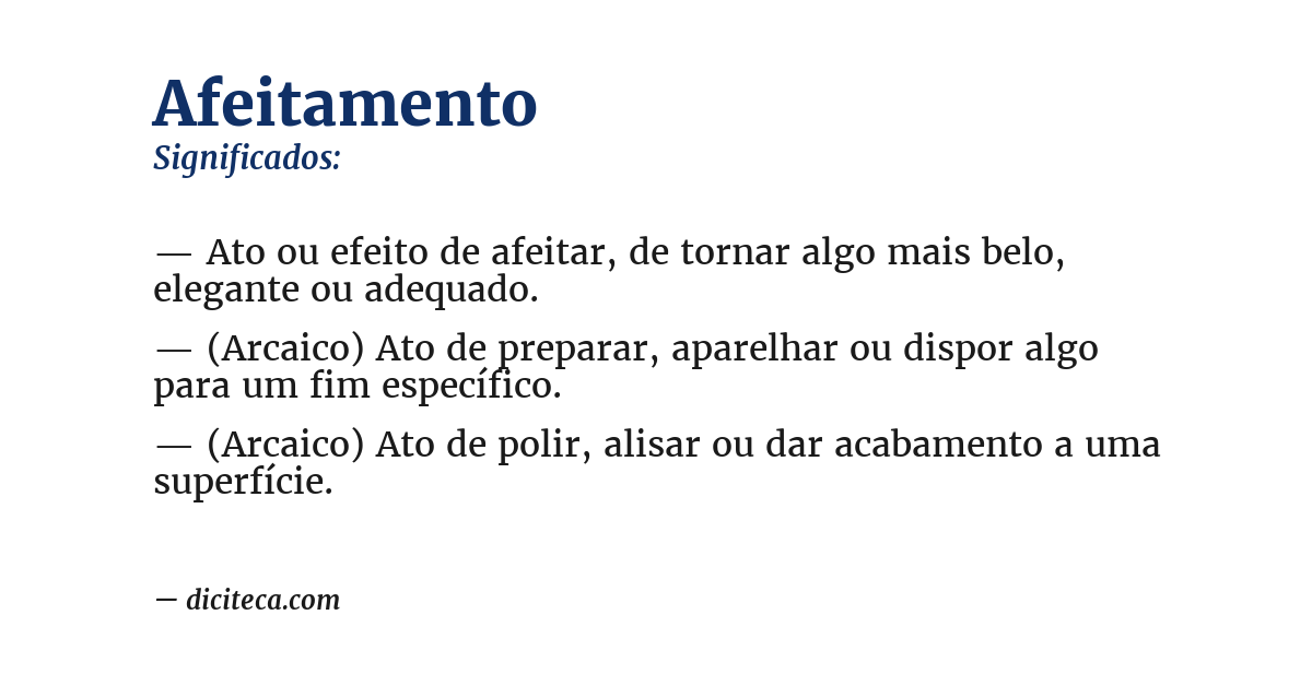 Significado de afeitamento