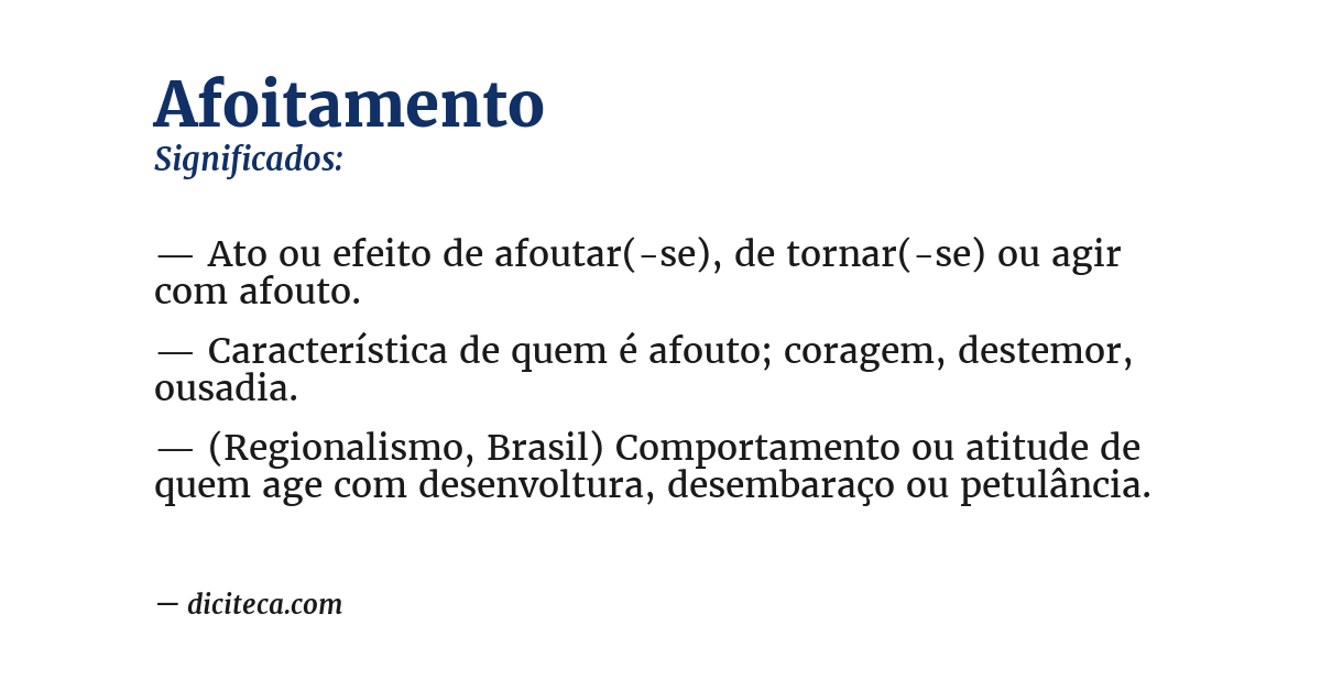 Significado de afoitamento