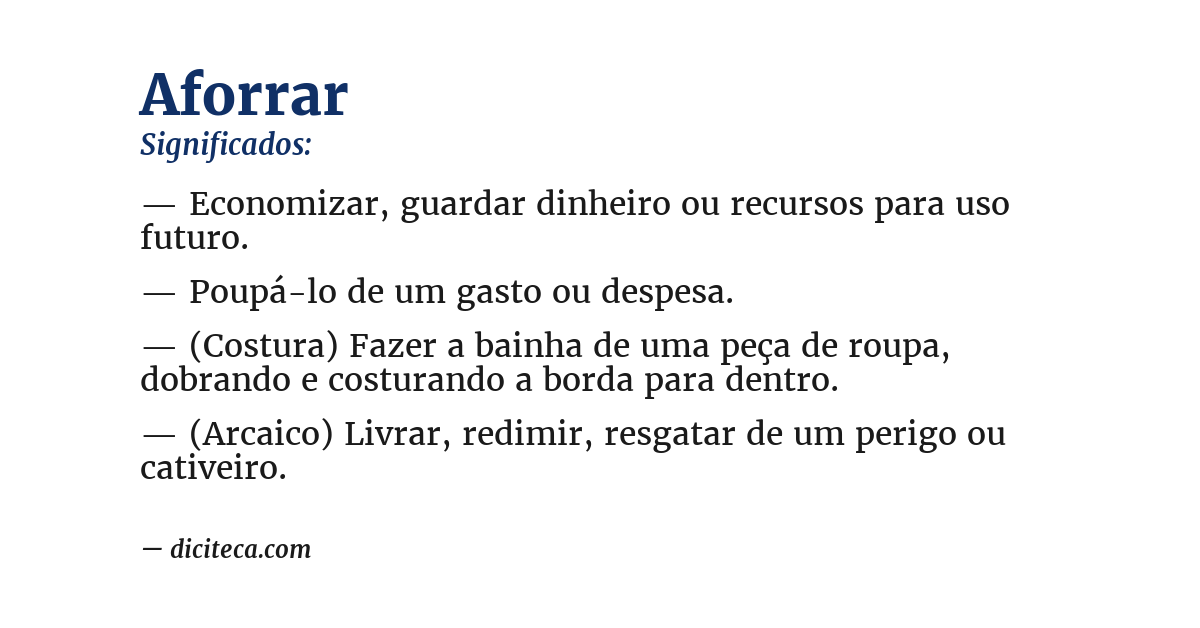 Significado de aforrar