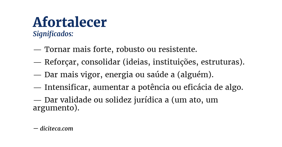 Significado de afortalecer