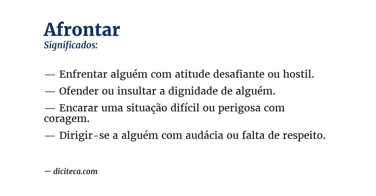 Significado de afrontar