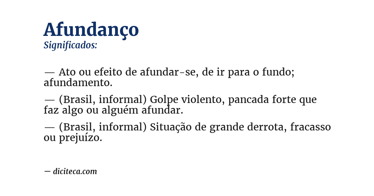 Significado de afundanço