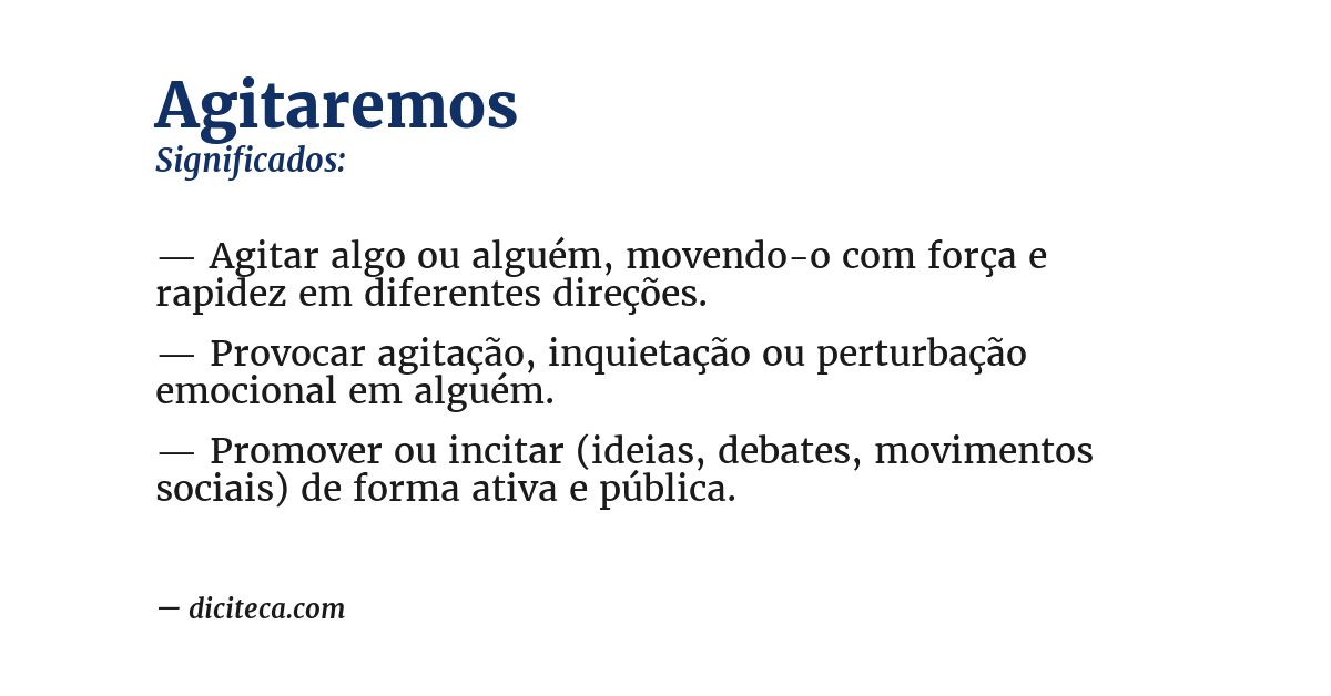 Significado de agitaremos