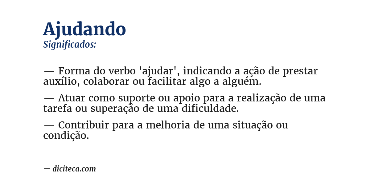 Significado de ajudando