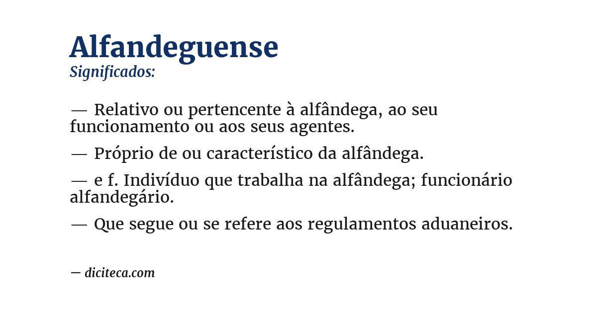 Significado de alfandeguense