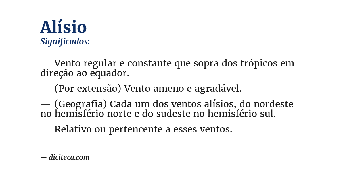 Significado de alísio