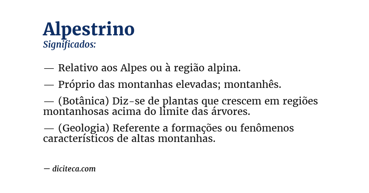 Significado de alpestrino