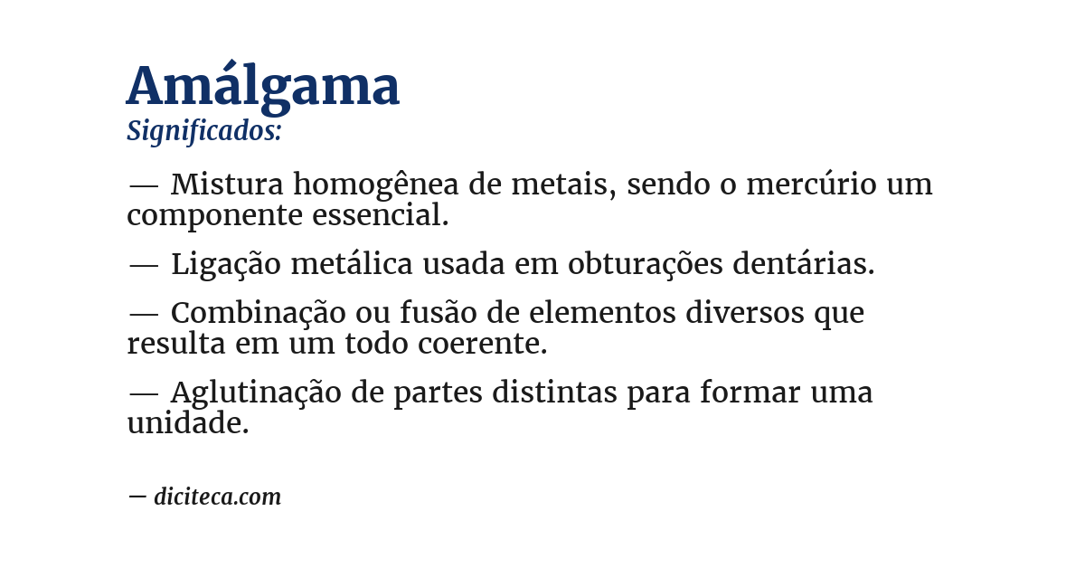 Significado de amálgama