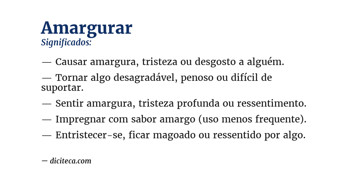 Significado de amargurar