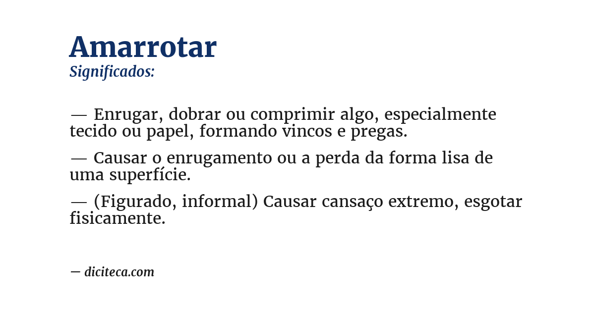 Significado de amarrotar