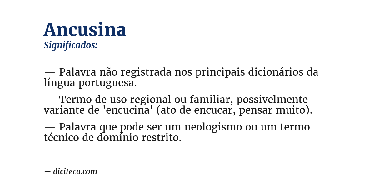 Significado de ancusina