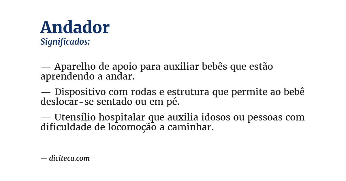 Significado de andador