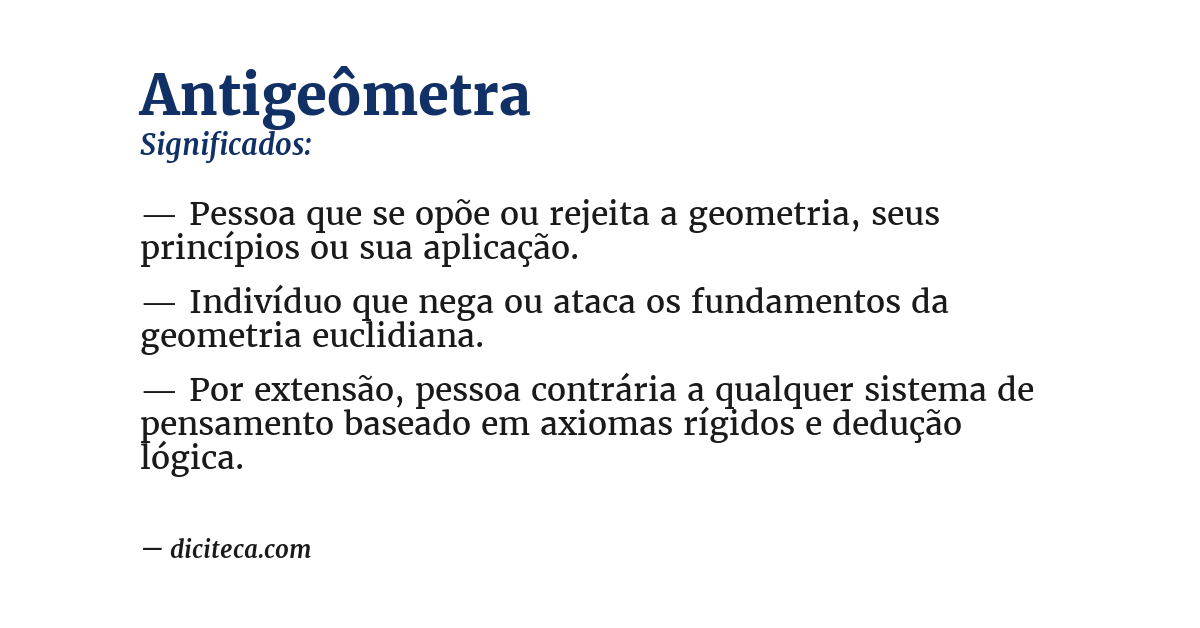 Significado de antigeômetra