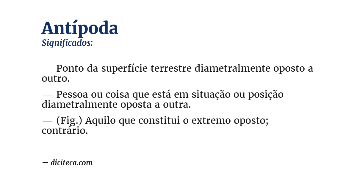 Significado de antípoda