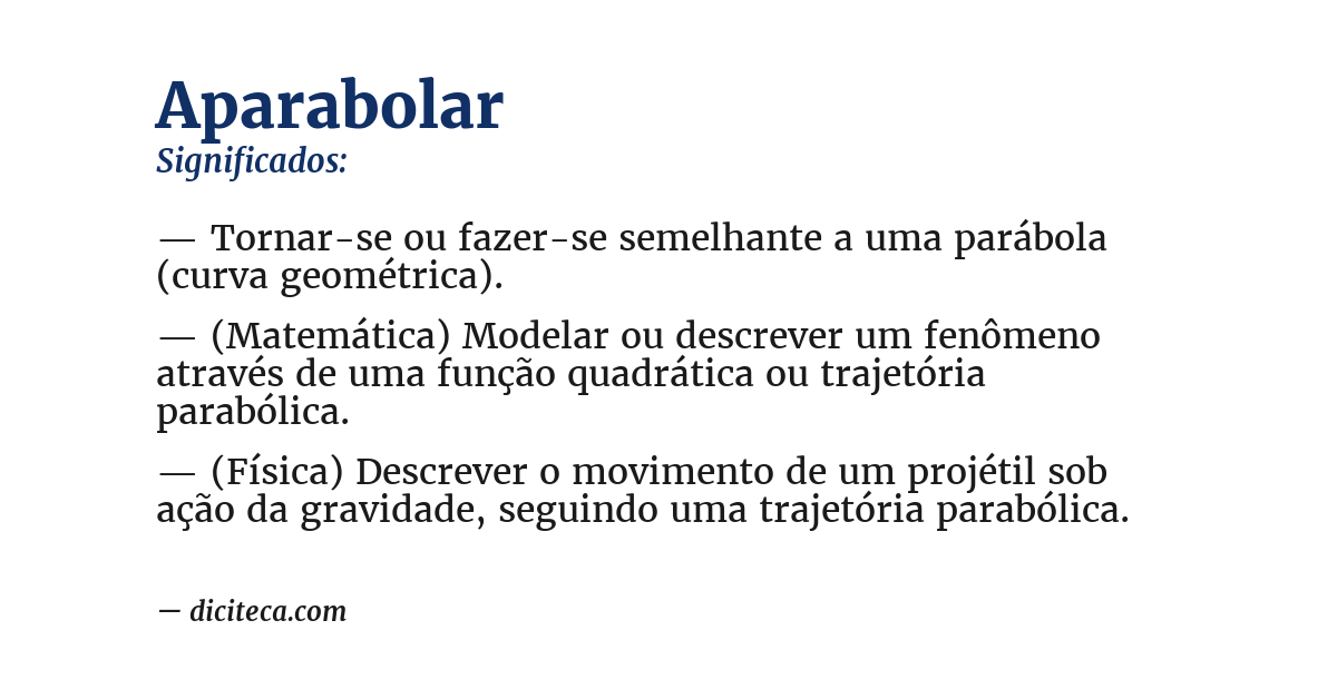 Significado de aparabolar
