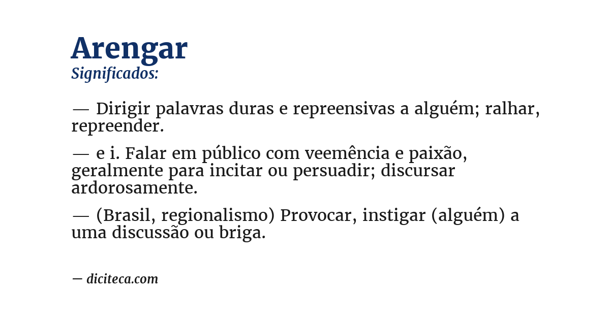 Significado de arengar