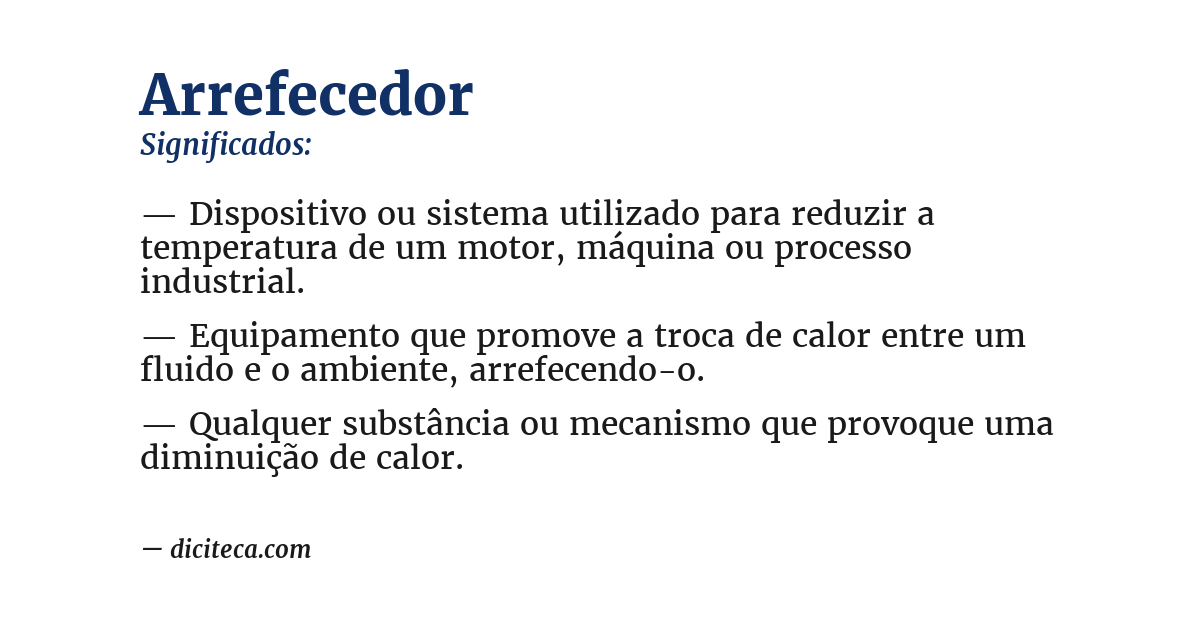Significado de arrefecedor