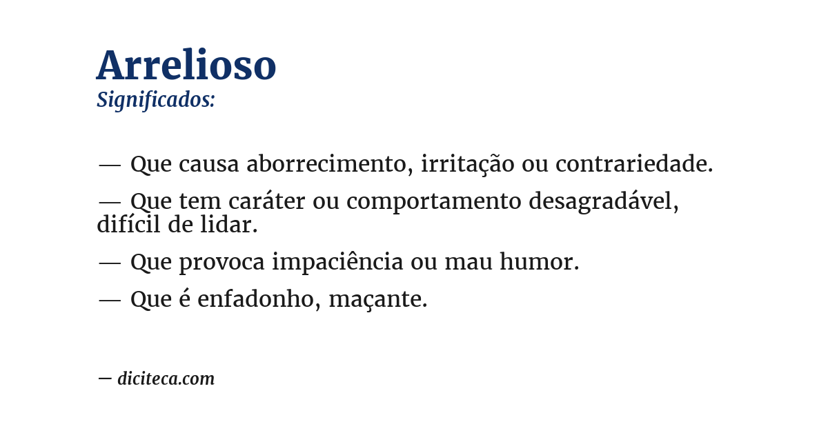 Significado de arrelioso
