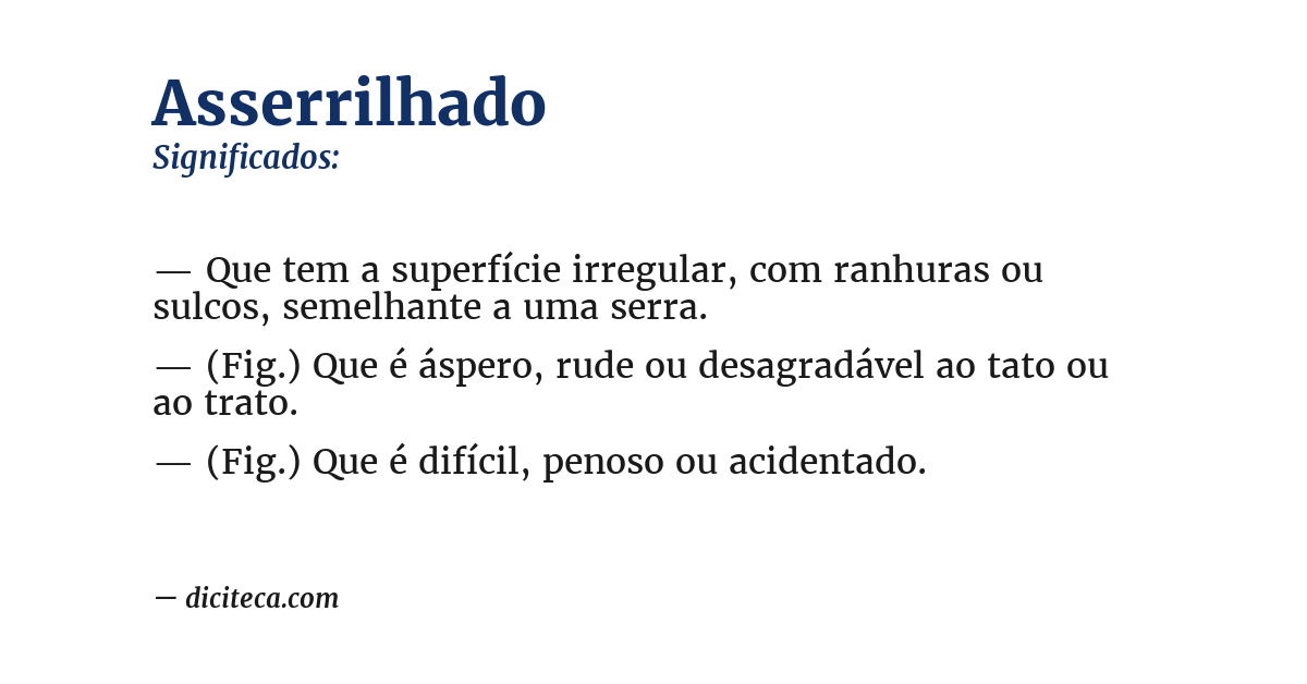 Significado de asserrilhado