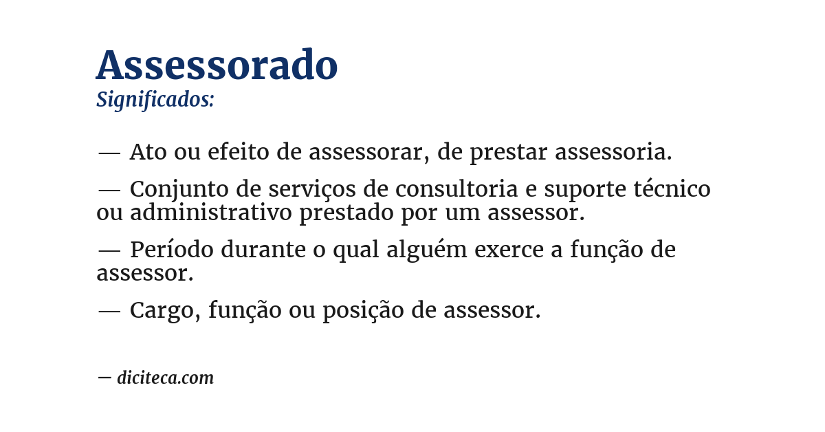 Significado de assessorado