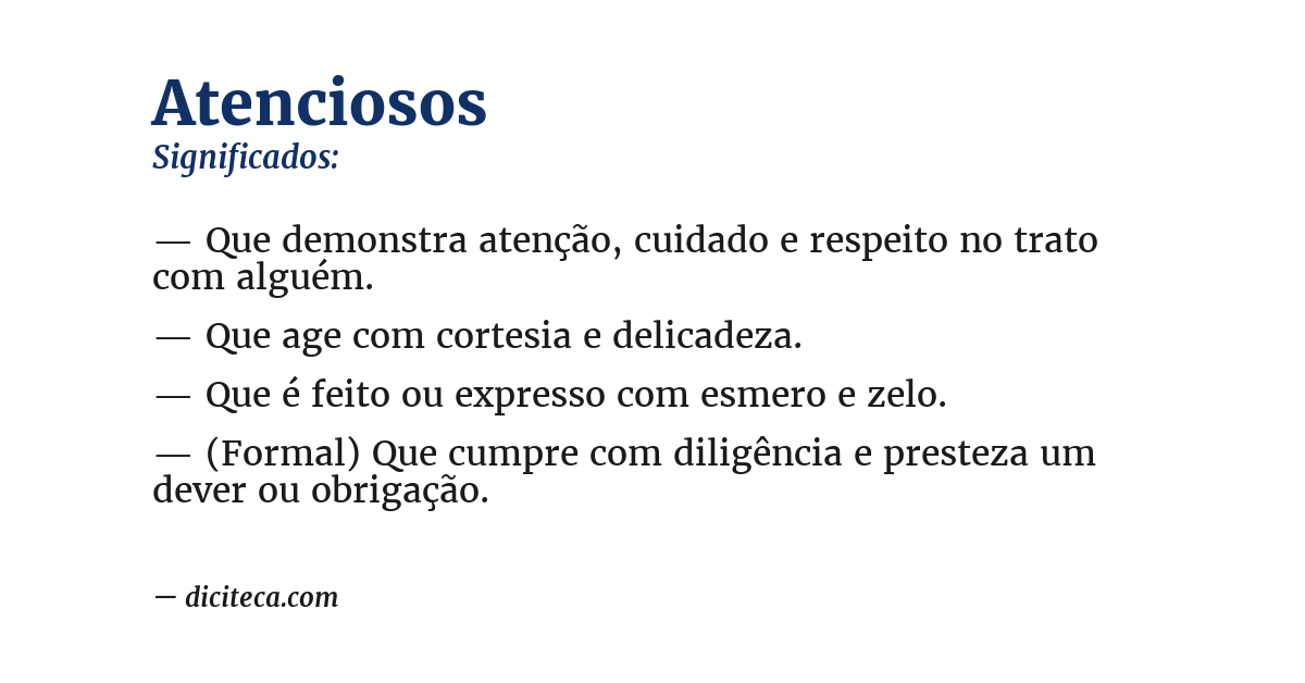 Significado de atenciosos