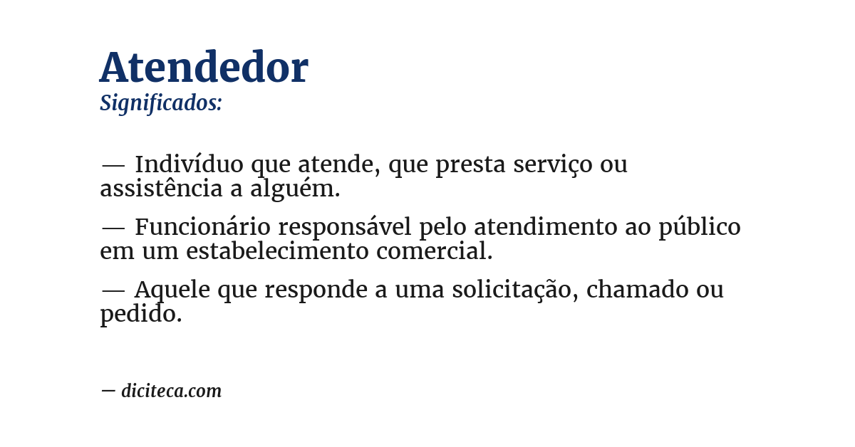 Significado de atendedor